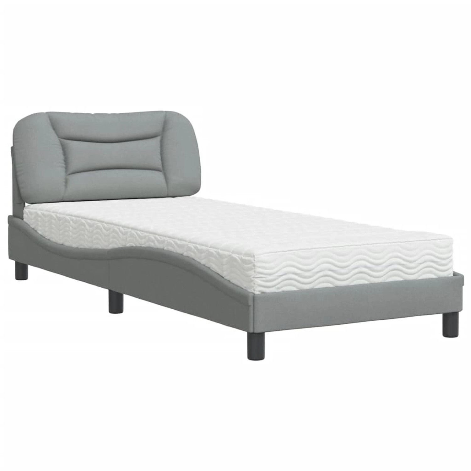 vidaXL Bett mit Matratze Hellgrau 90x200 cm Stoff2008627 vidaXL Bett mit Matratze Hellgrau 90x200 cm Stoff2008627 von VIDAXL