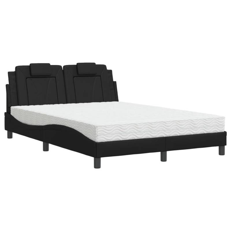 vidaXL Bett mit Matratze Schwarz 140x190 cm Kunstleder Modell 32010453 von VIDAXL