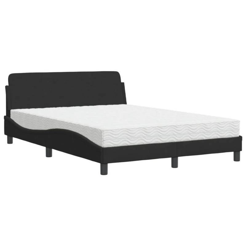 vidaXL Bett mit Matratze Schwarz 140x200 cm Samt2009862 von VIDAXL