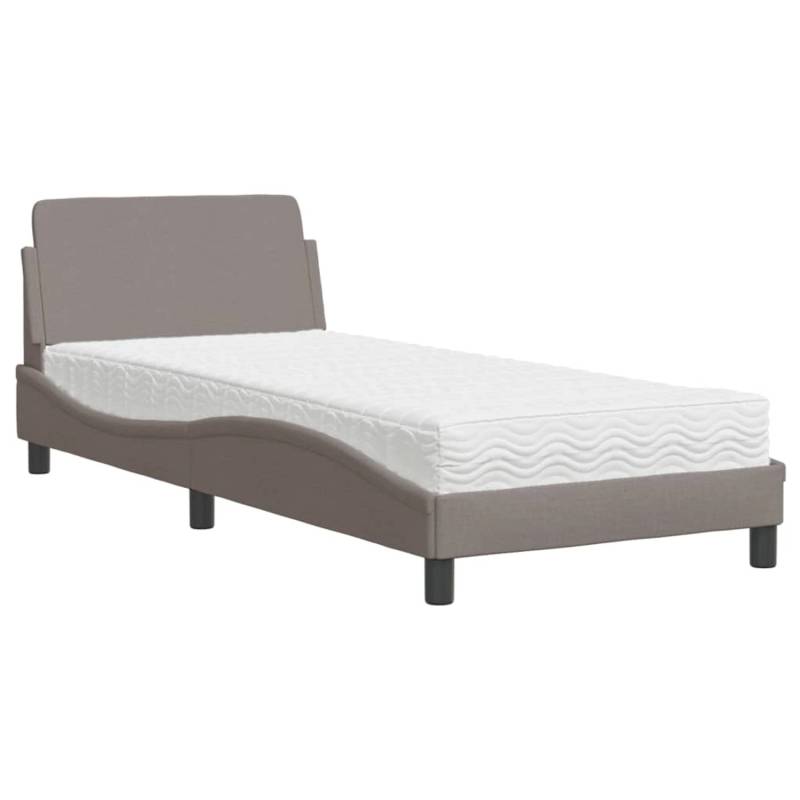 vidaXL Bett mit Matratze Taupe 90x200 cm Stoff2007230 von VIDAXL