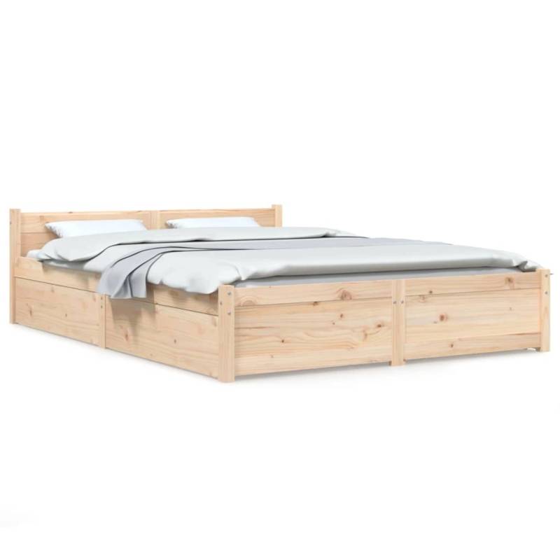 vidaXL Bett mit Schubladen 150x200 cm 5FT King Size Modell 11119789 von VIDAXL