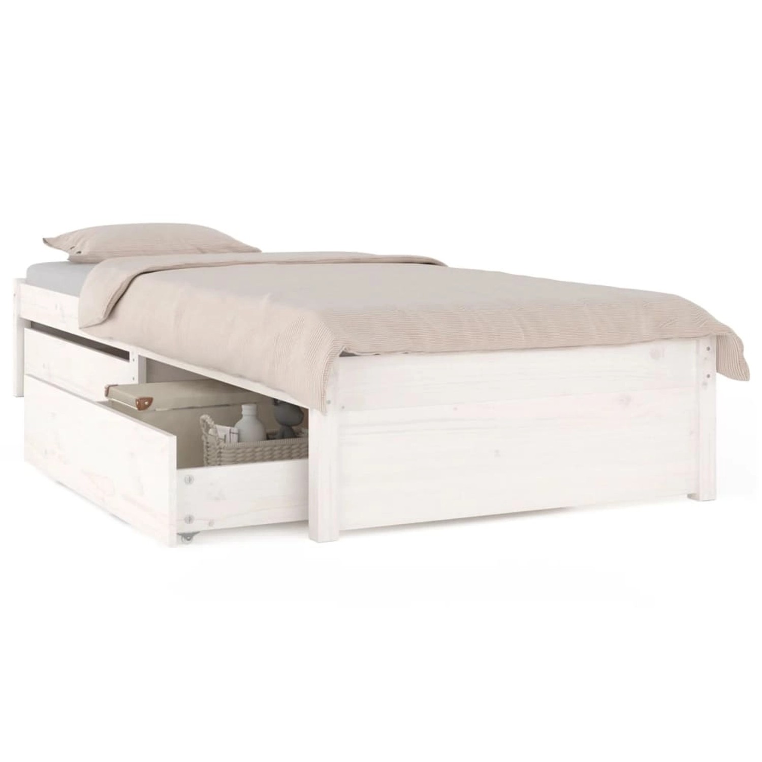 vidaXL Bett mit Schubladen Weiß 90x190 cm 3FT Single Modell 11155438 vidaXL Bett mit Schubladen Weiß 90x190 cm 3FT Single Modell 11155438 von VIDAXL
