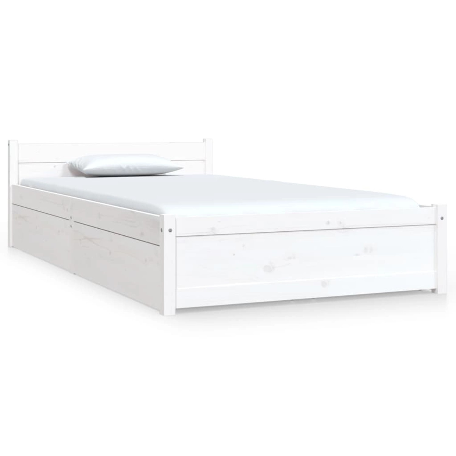 vidaXL Bett mit Schubladen Weiß 90x200 cm1155868 von VIDAXL