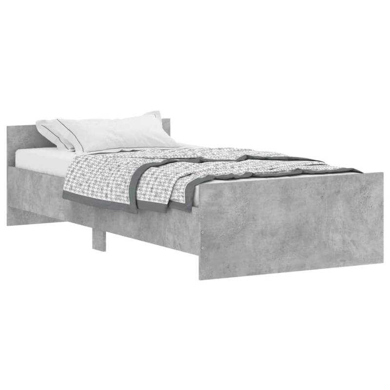vidaXL Bettgestell Betongrau 100x200 cm Holzwerkstoff Modell 21909036 von VIDAXL