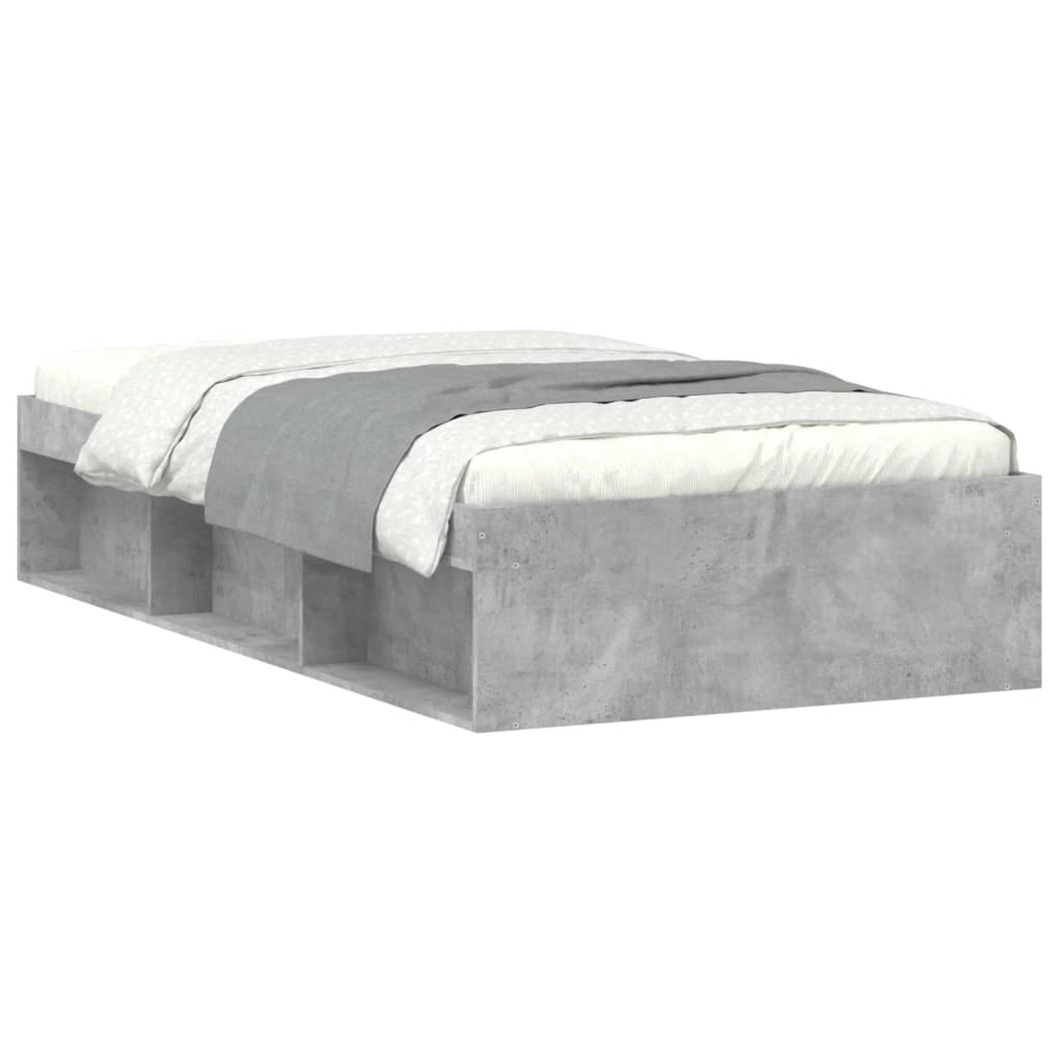 vidaXL Bettgestell Betongrau 100x200 cm1907902 von VIDAXL