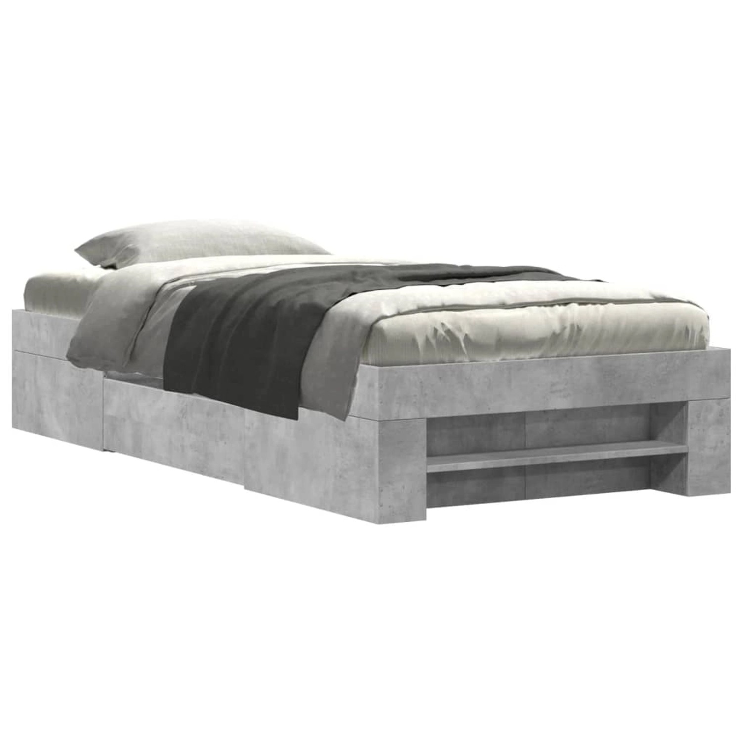 vidaXL Bettgestell Betongrau 90x190 cm Holzwerkstoff Modell 32108037 vidaXL Bettgestell Betongrau 90x190 cm Holzwerkstoff Modell 32108037 von VIDAXL