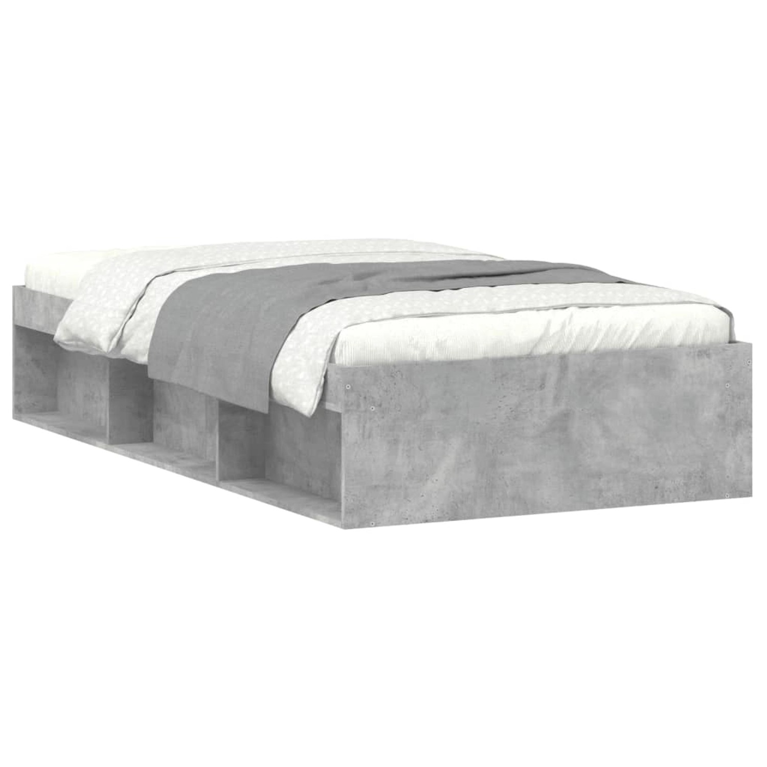 vidaXL Bettgestell Betongrau 90x200 cm1909578 von VIDAXL