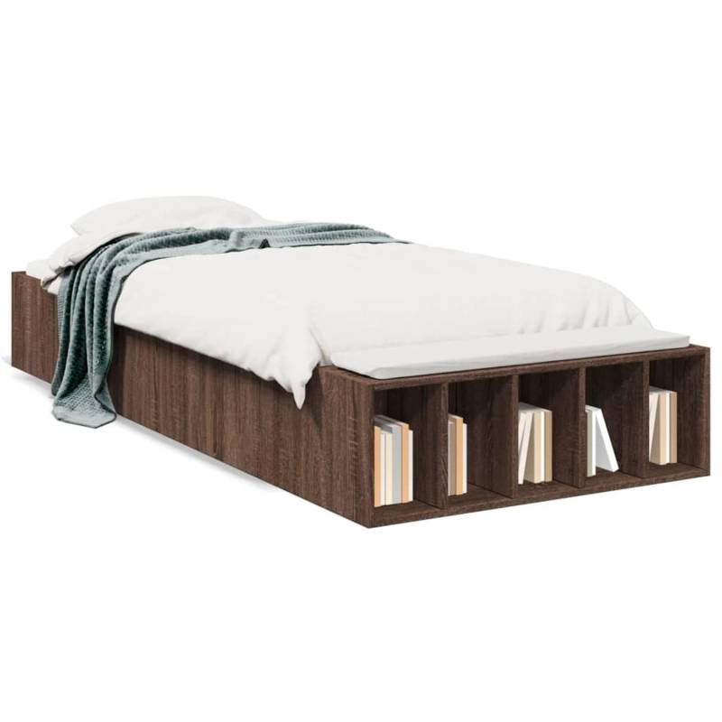 vidaXL Bettgestell Braun Eichen-Optik 100x200 cm Holzwerkstoff Modell 32009711 von VIDAXL