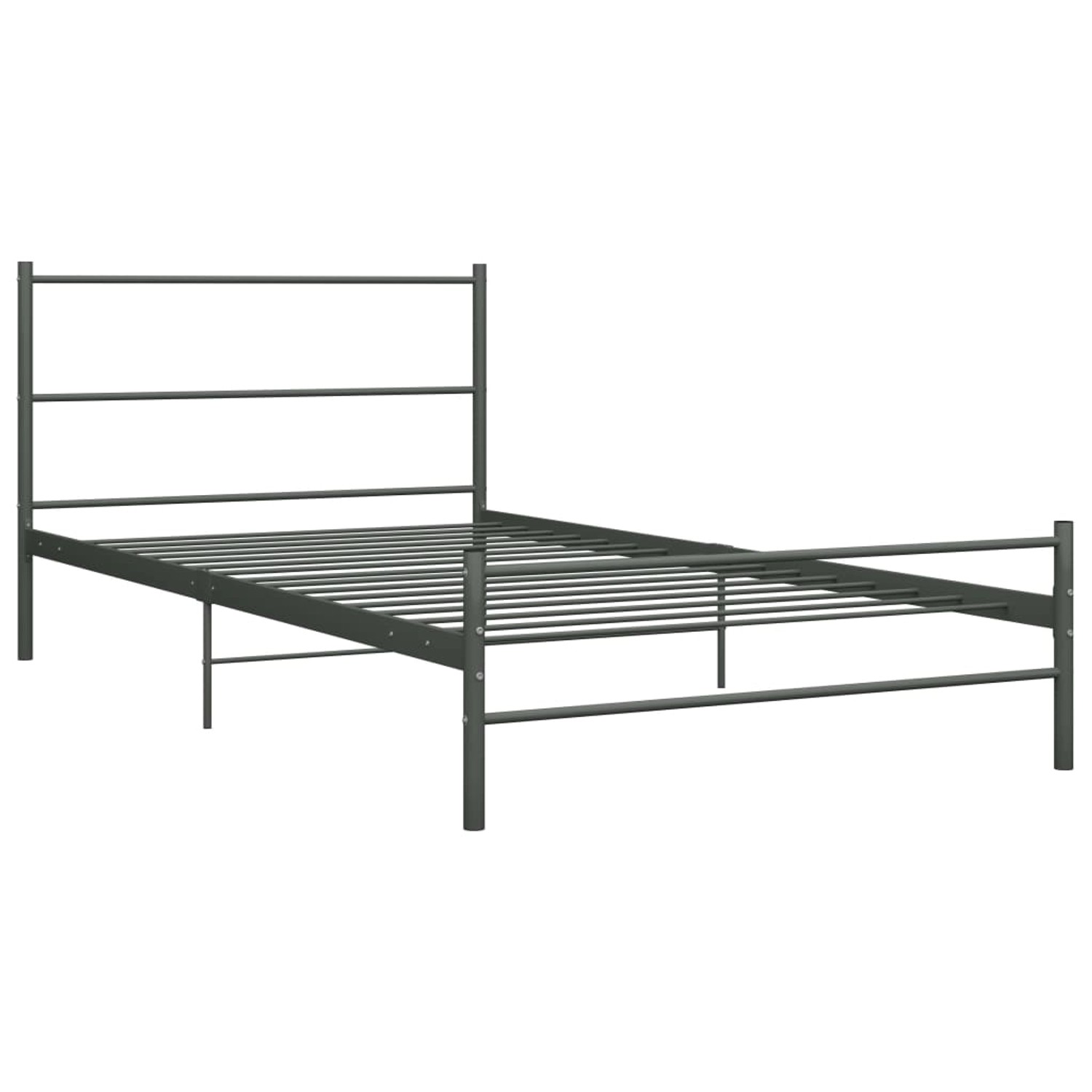 vidaXL Bettgestell Grau Metall 100 x 200 cm Modell 2618454 vidaXL Bettgestell Grau Metall 100 x 200 cm Modell 2618454 von VIDAXL