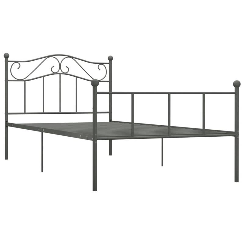 vidaXL Bettgestell Grau Metall 100 x 200 cm Modell 3618300 von VIDAXL