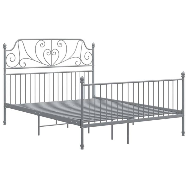vidaXL Bettgestell Grau Metall 140x200 cm Modell 6723143 von VIDAXL