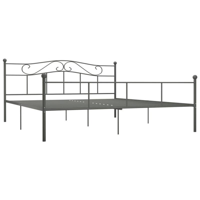 vidaXL Bettgestell Grau Metall 180x200 cm Modell 5618304 von VIDAXL