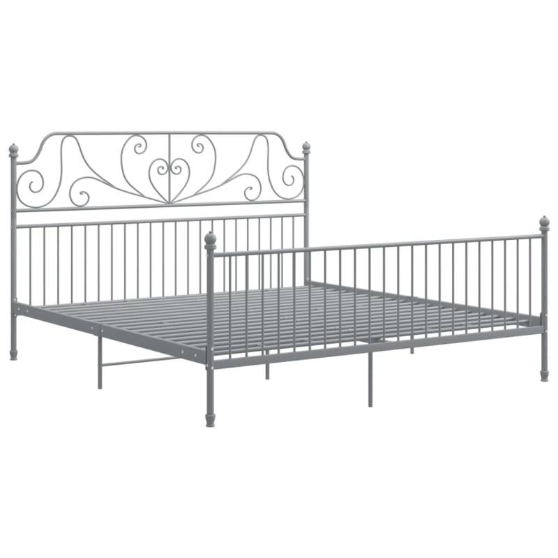 vidaXL Bettgestell Grau Metall 180x200 cm Modell 6723149 von VIDAXL