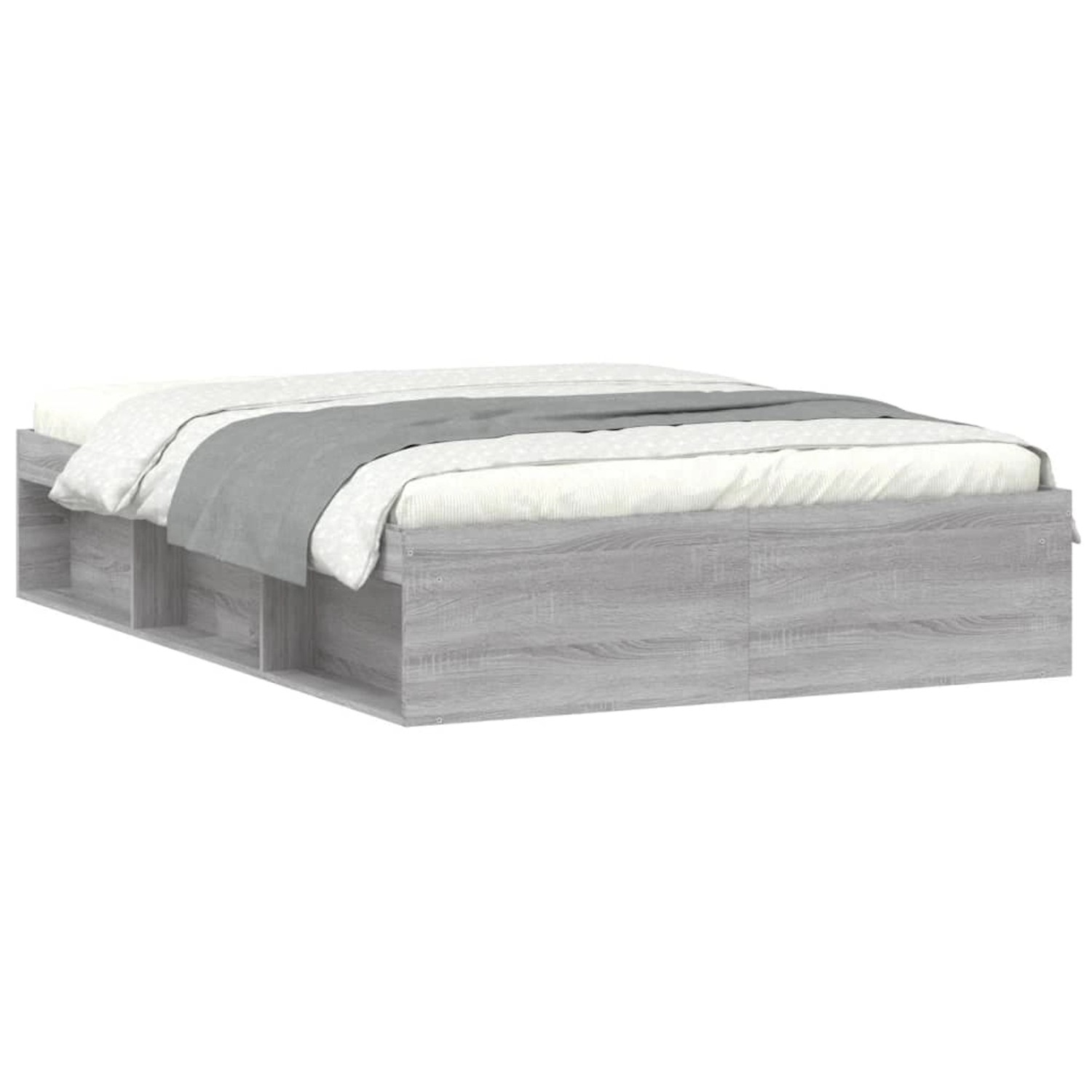 vidaXL Bettgestell Grau Sonoma 135x190 cm1925266 von VIDAXL
