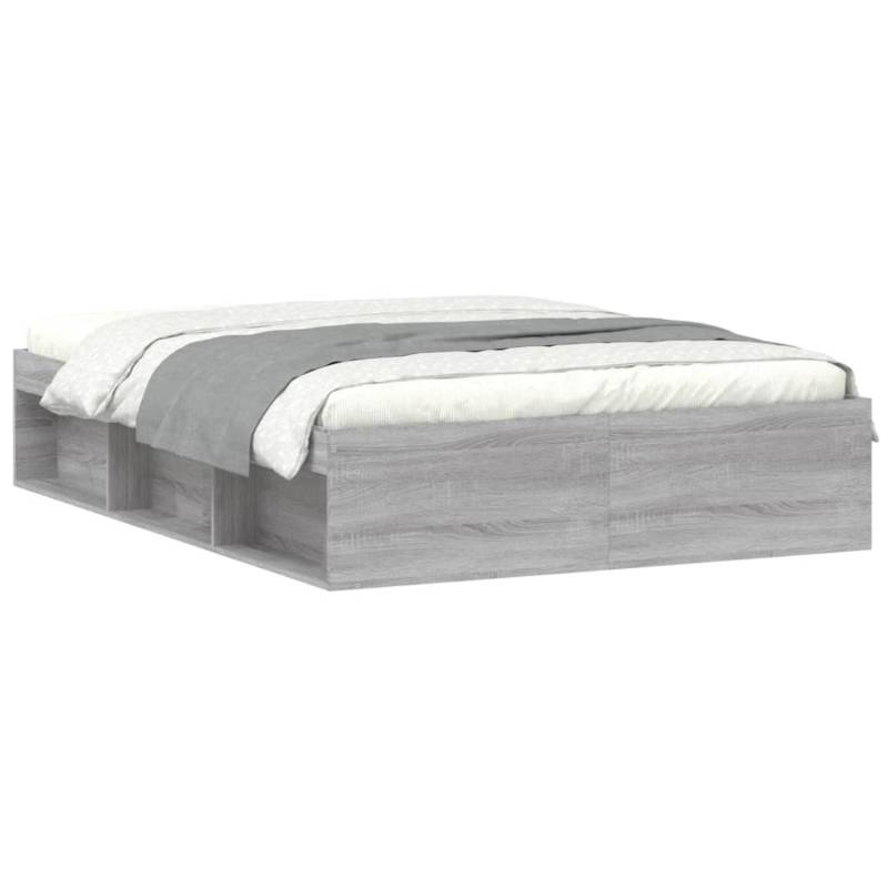 vidaXL Bettgestell Grau Sonoma 135x190 cm1925266 von VIDAXL