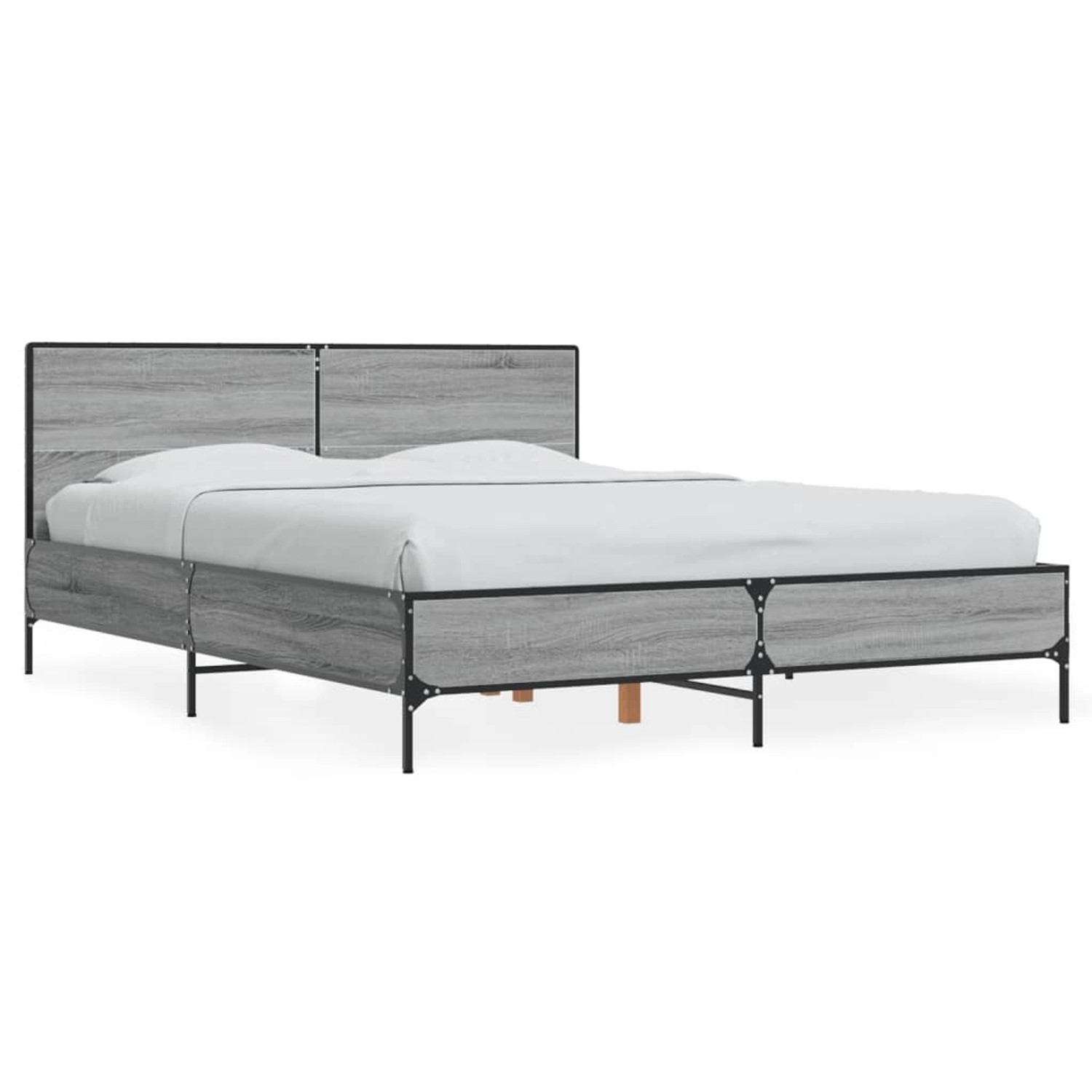 vidaXL Bettgestell Grau Sonoma 140x190 cm Holzwerkstoff und Metall2008179 vidaXL Bettgestell Grau Sonoma 140x190 cm Holzwerkstoff und Metall2008179 von VIDAXL