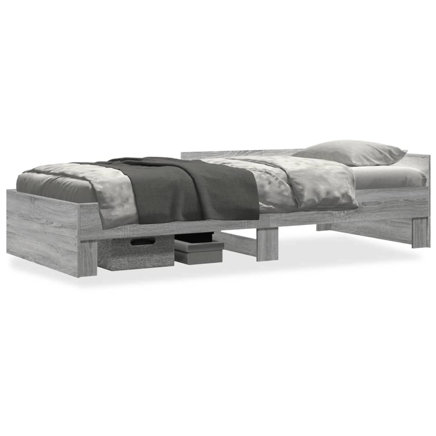 vidaXL Bettgestell Grau Sonoma 90x190 cm Holzwerkstoff Modell 32102303 von VIDAXL
