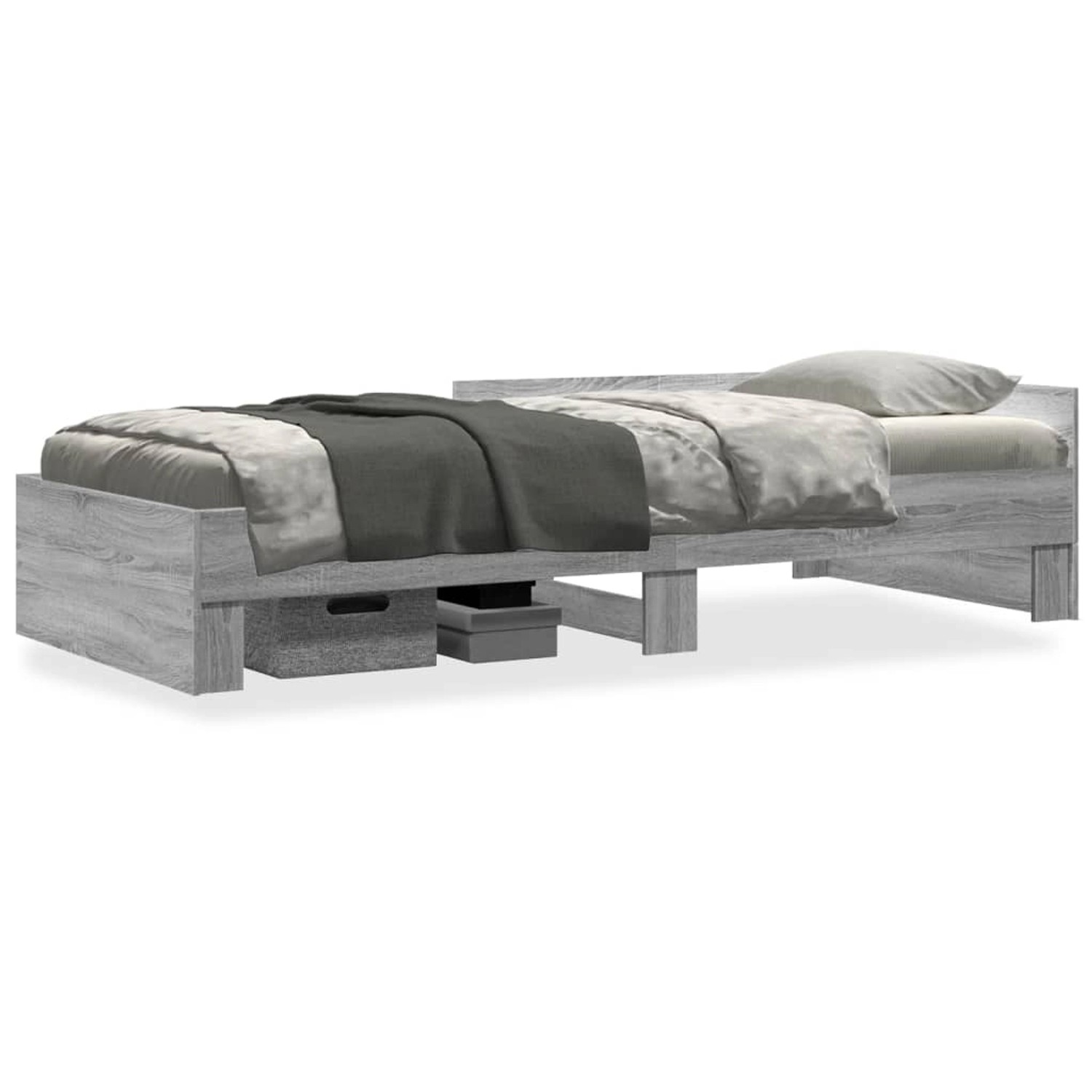 vidaXL Bettgestell Grau Sonoma 90x200 cm Holzwerkstoff Modell 22105958 vidaXL Bettgestell Grau Sonoma 90x200 cm Holzwerkstoff Modell 22105958 von VIDAXL