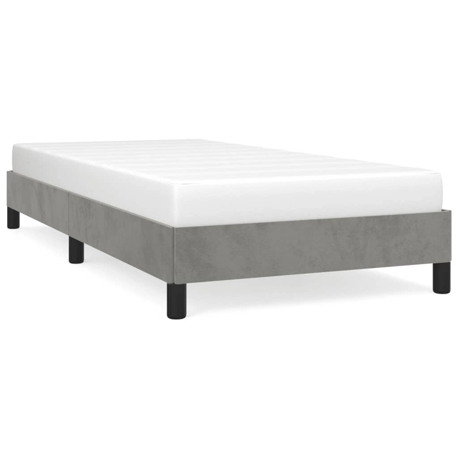 vidaXL Bettgestell Hellgrau 90x190 cm Samt Modell 11537480 von VIDAXL