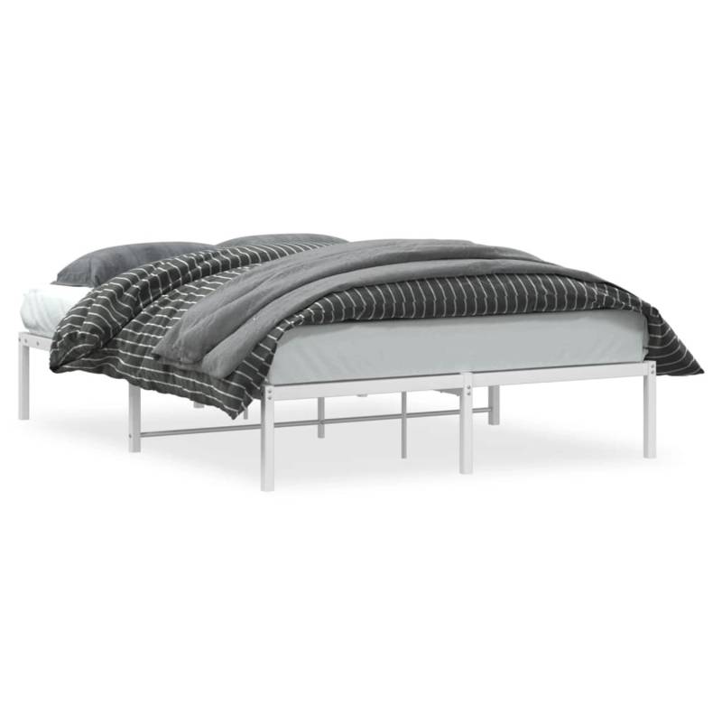 vidaXL Bettgestell Metall Weiß 140x200 cm Modell 11930170 von VIDAXL