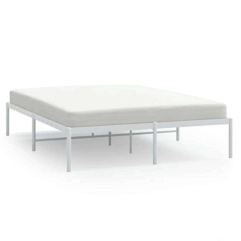 vidaXL Bettgestell Metall Weiß 150x200 cm Modell 11629439 von VIDAXL