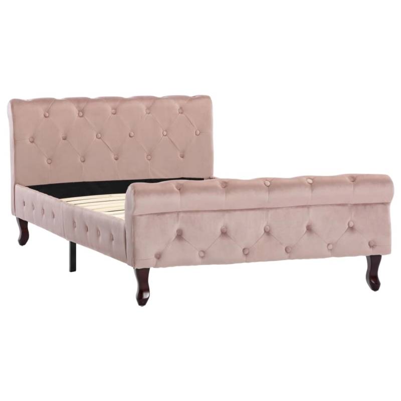 vidaXL Bettgestell Rosa Samt 100 x 200 cm622049 von VIDAXL