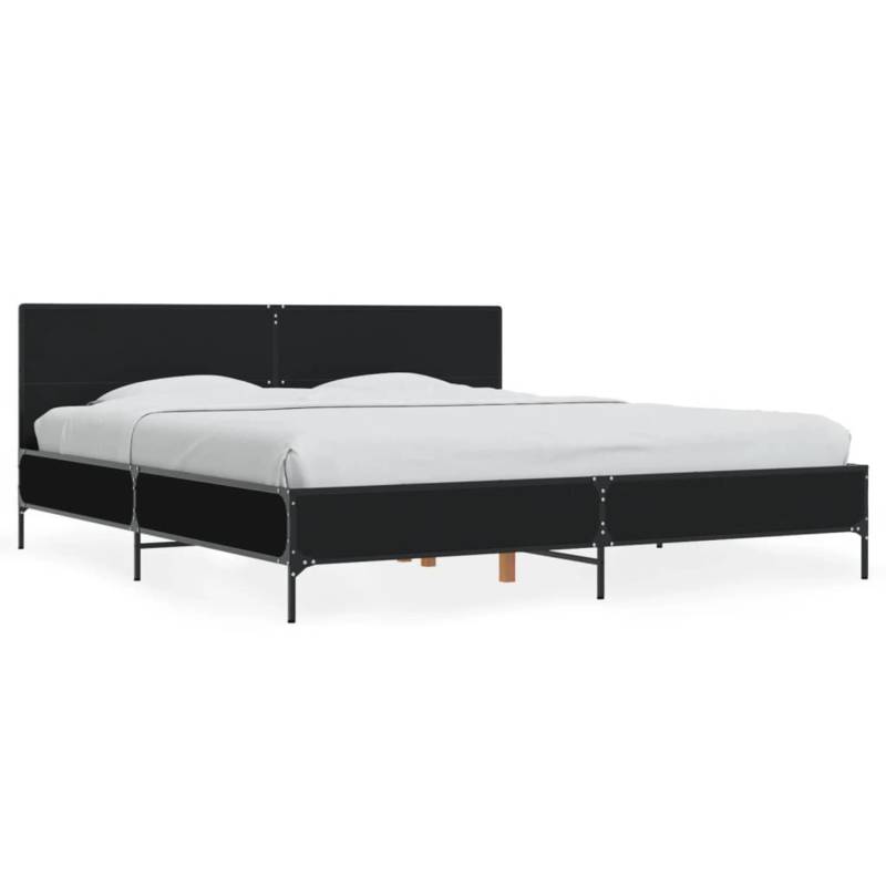 vidaXL Bettgestell Schwarz 180x200 cm Holzwerkstoff und Metall2009767 von VIDAXL