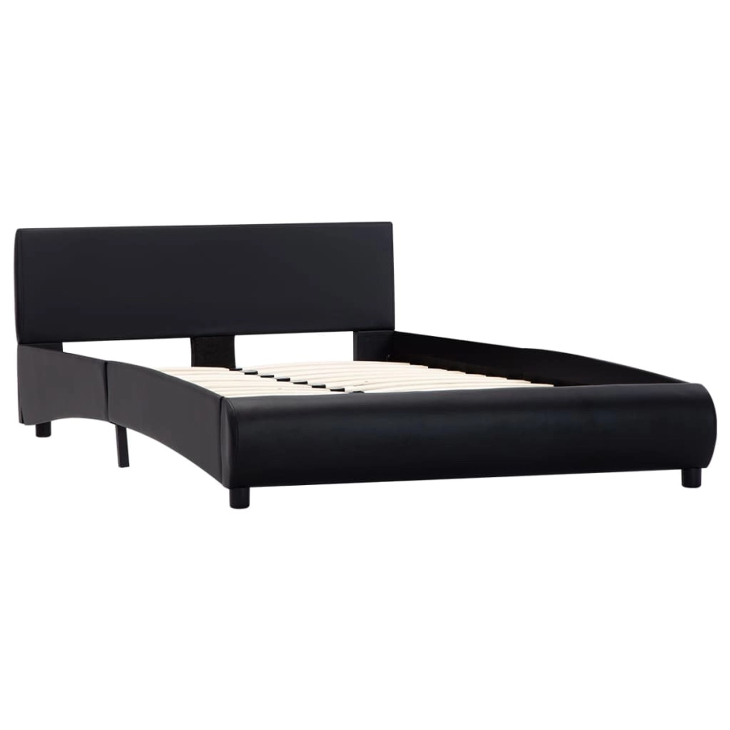 vidaXL Bettgestell Schwarz Kunstleder 140 x 200 cm Modell 2619215 von VIDAXL