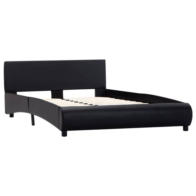 vidaXL Bettgestell Schwarz Kunstleder 140 x 200 cm Modell 2619215 von VIDAXL