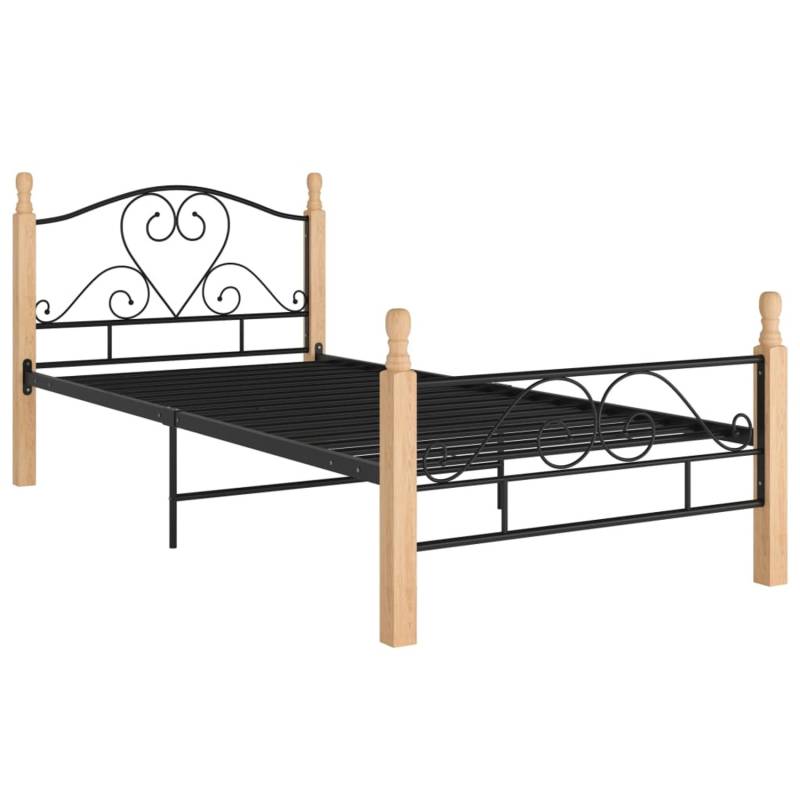 vidaXL Bettgestell Schwarz Metall 100 x 200 cm Modell 10651060 von VIDAXL