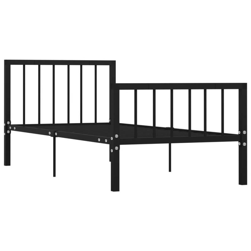 vidaXL Bettgestell Schwarz Metall 90x200 cm Modell 11618337 von VIDAXL