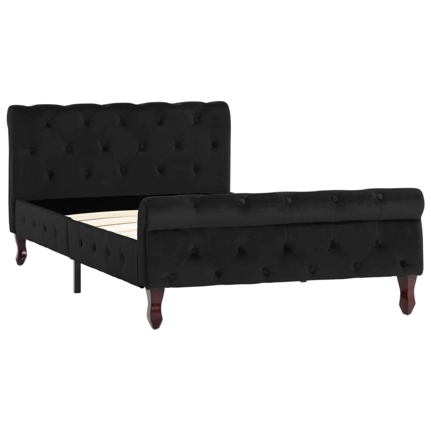 vidaXL Bettgestell Schwarz Samt 100 x 200 cm622035 von VIDAXL