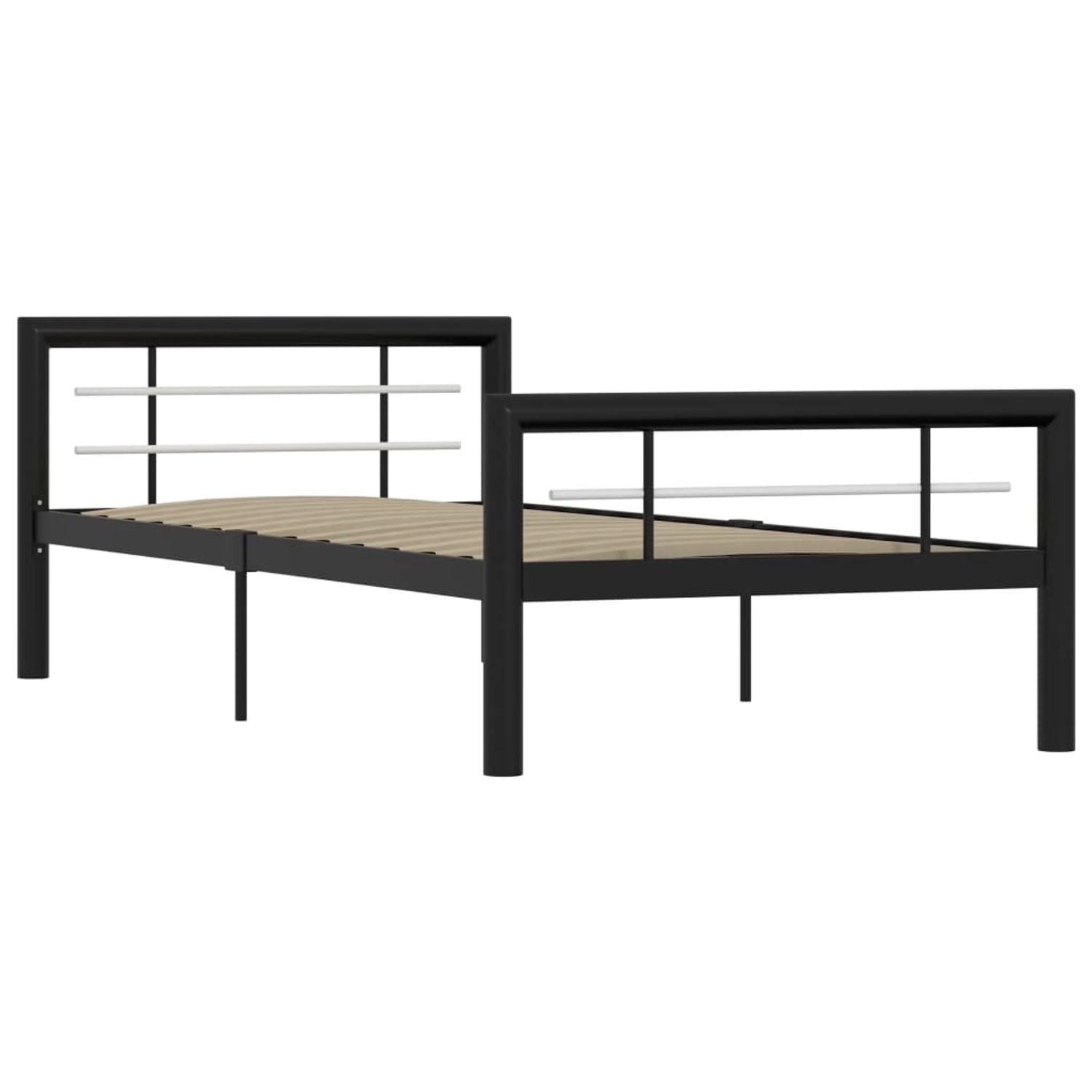 vidaXL Bettgestell Schwarz und Weiß Metall 100 x 200 cm618320 vidaXL Bettgestell Schwarz und Weiß Metall 100 x 200 cm618320 von VIDAXL
