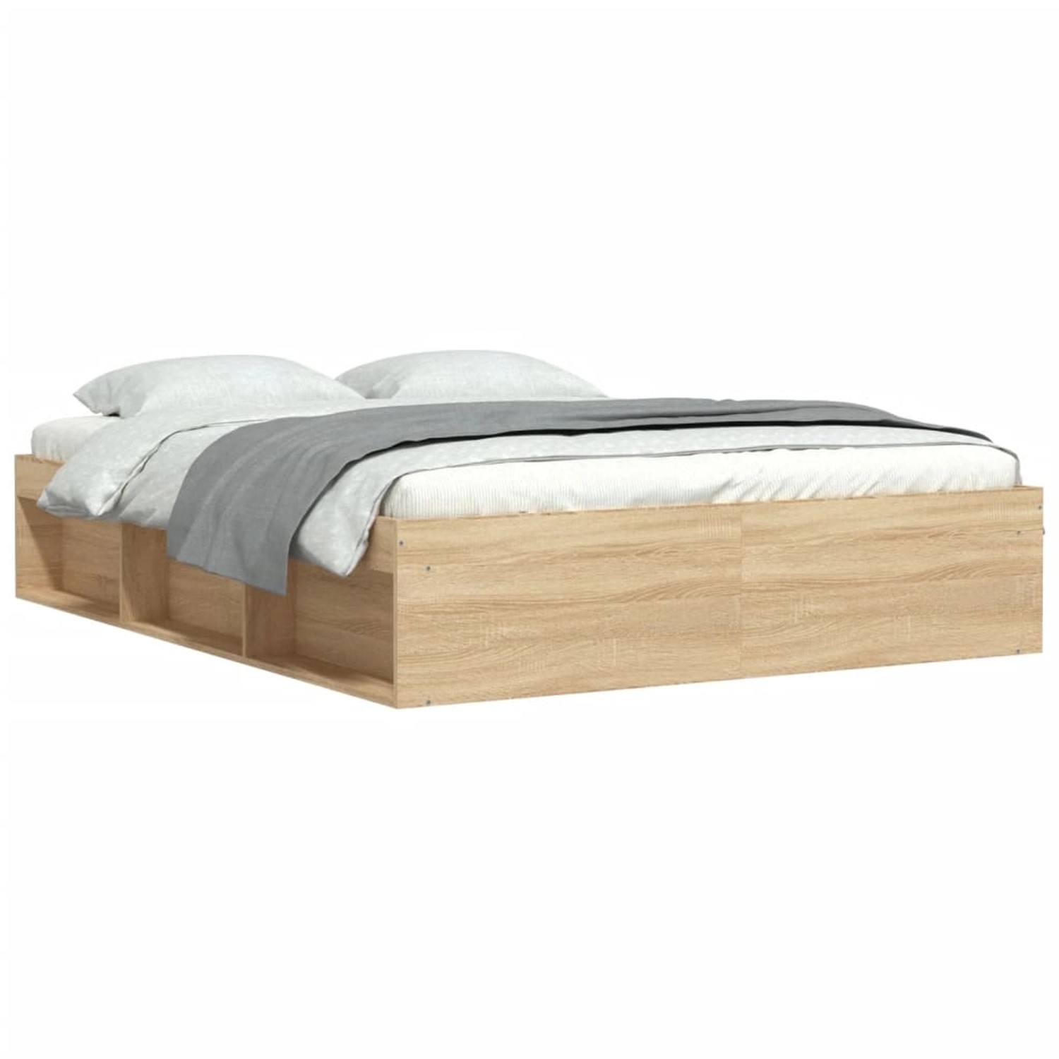 vidaXL Bettgestell Sonoma-Eiche 150x200 cm1925263 von VIDAXL