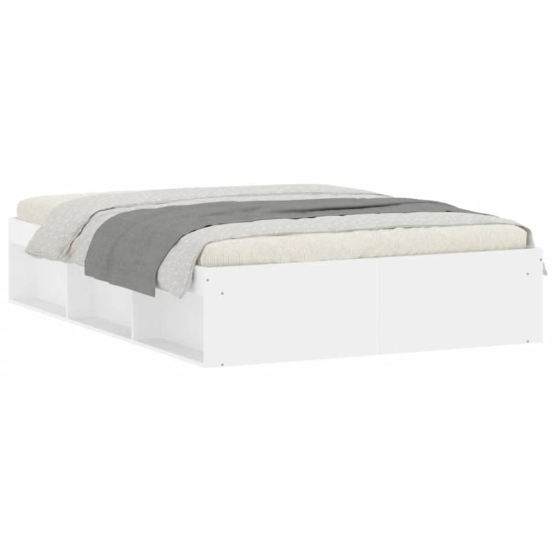 vidaXL Bettgestell Weiß 135x190 cm1926592 von VIDAXL
