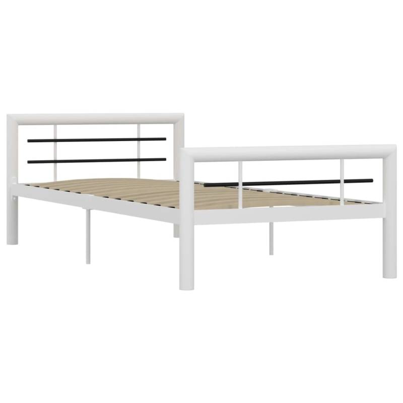 vidaXL Bettgestell Weiß und Schwarz Metall 100 x 200 cm618314 von VIDAXL