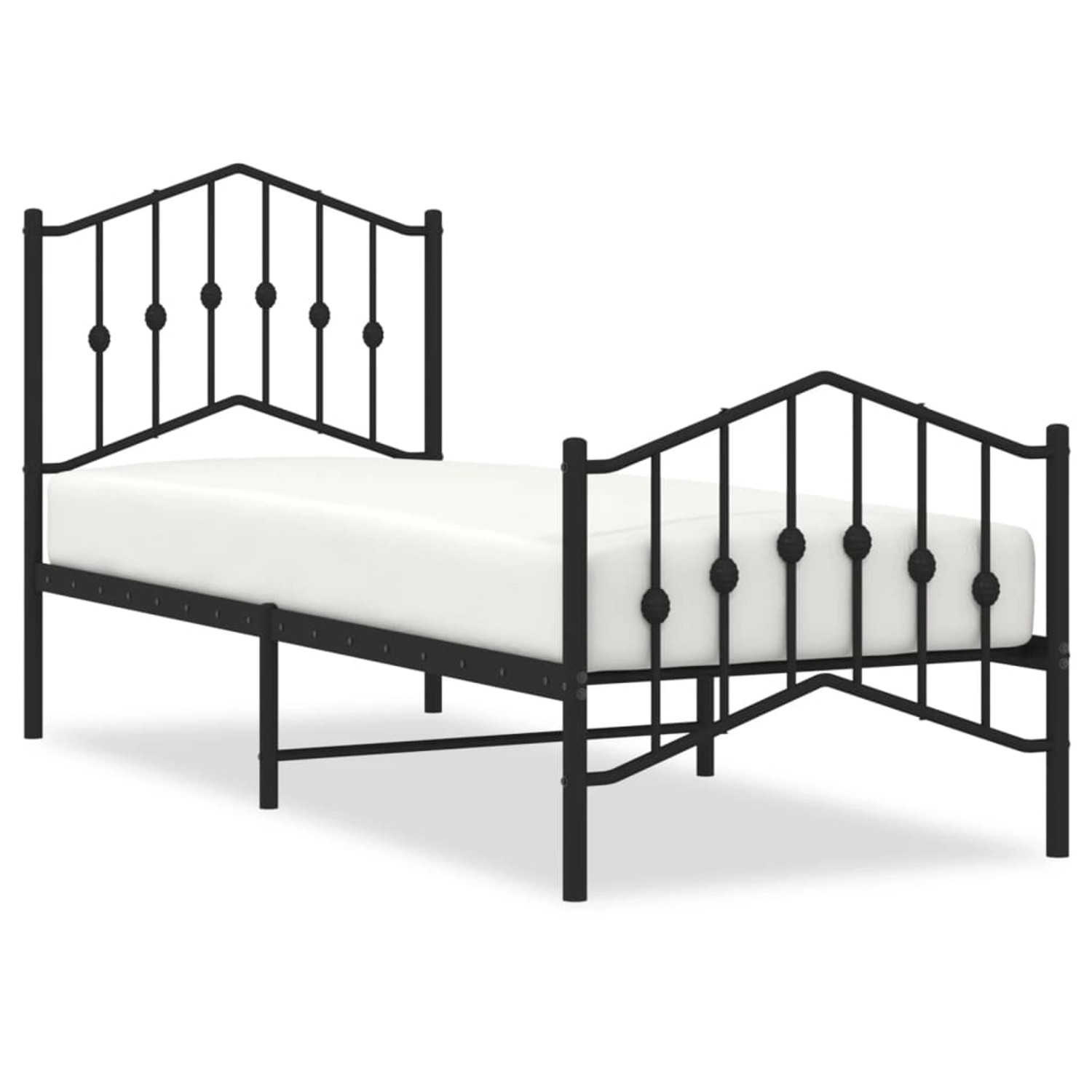 vidaXL Bettgestell mit Kopf- und Fußteil Metall Schwarz 75x190 cm Modell 21927736 vidaXL Bettgestell mit Kopf- und Fußteil Metall Schwarz 75x190 cm Modell 21927736 von VIDAXL