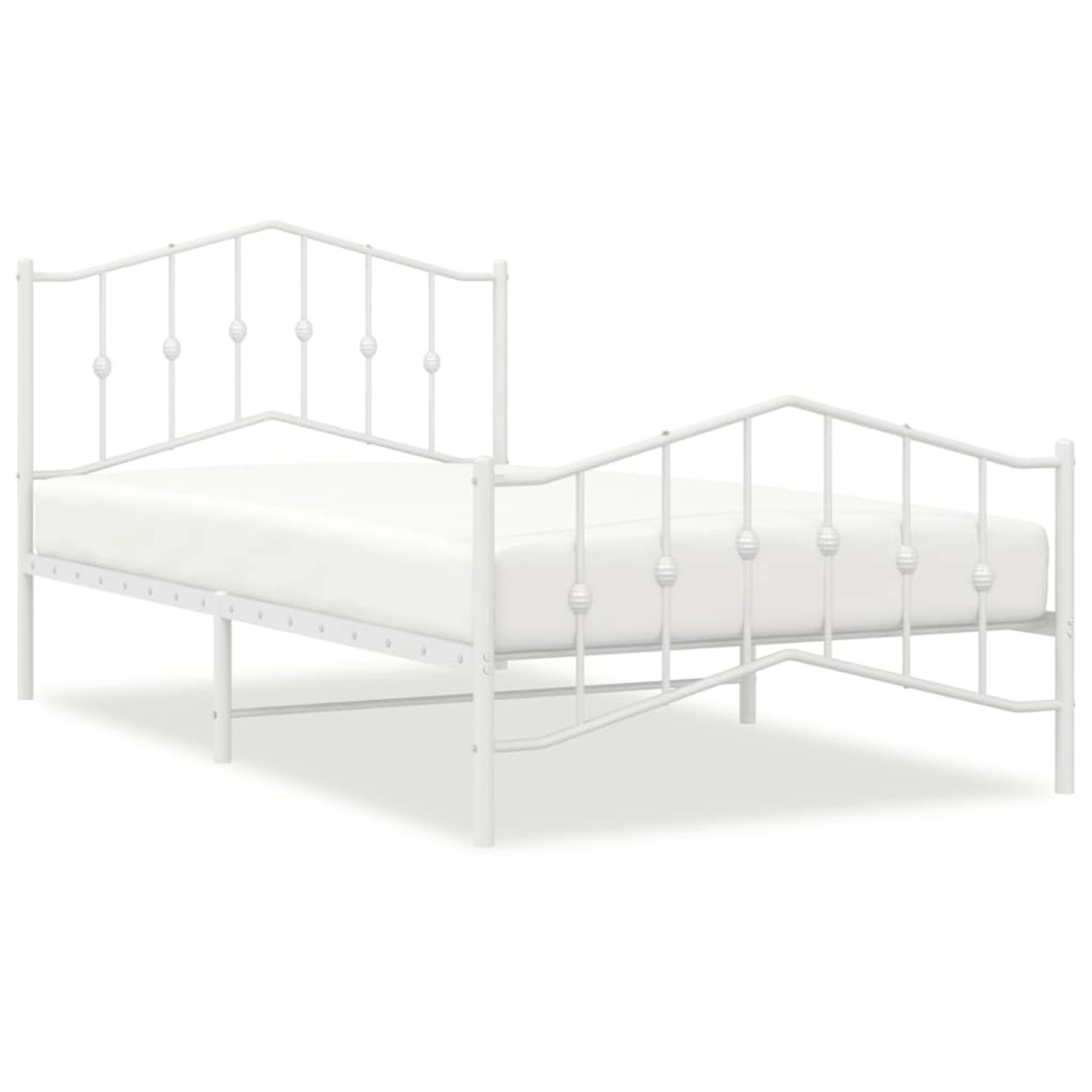 vidaXL Bettgestell mit Kopf- und Fußteil Metall Weiß 107x203 cm Modell 21926304 vidaXL Bettgestell mit Kopf- und Fußteil Metall Weiß 107x203 cm Modell 21926304 von VIDAXL