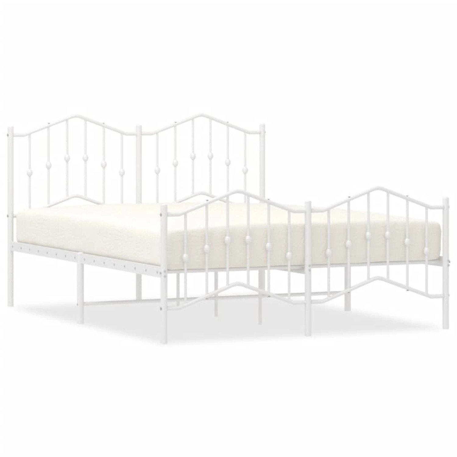 vidaXL Bettgestell mit Kopf- und Fußteil Metall Weiß 135x190 cm Modell 41926753 vidaXL Bettgestell mit Kopf- und Fußteil Metall Weiß 135x190 cm Modell 41926753 von VIDAXL