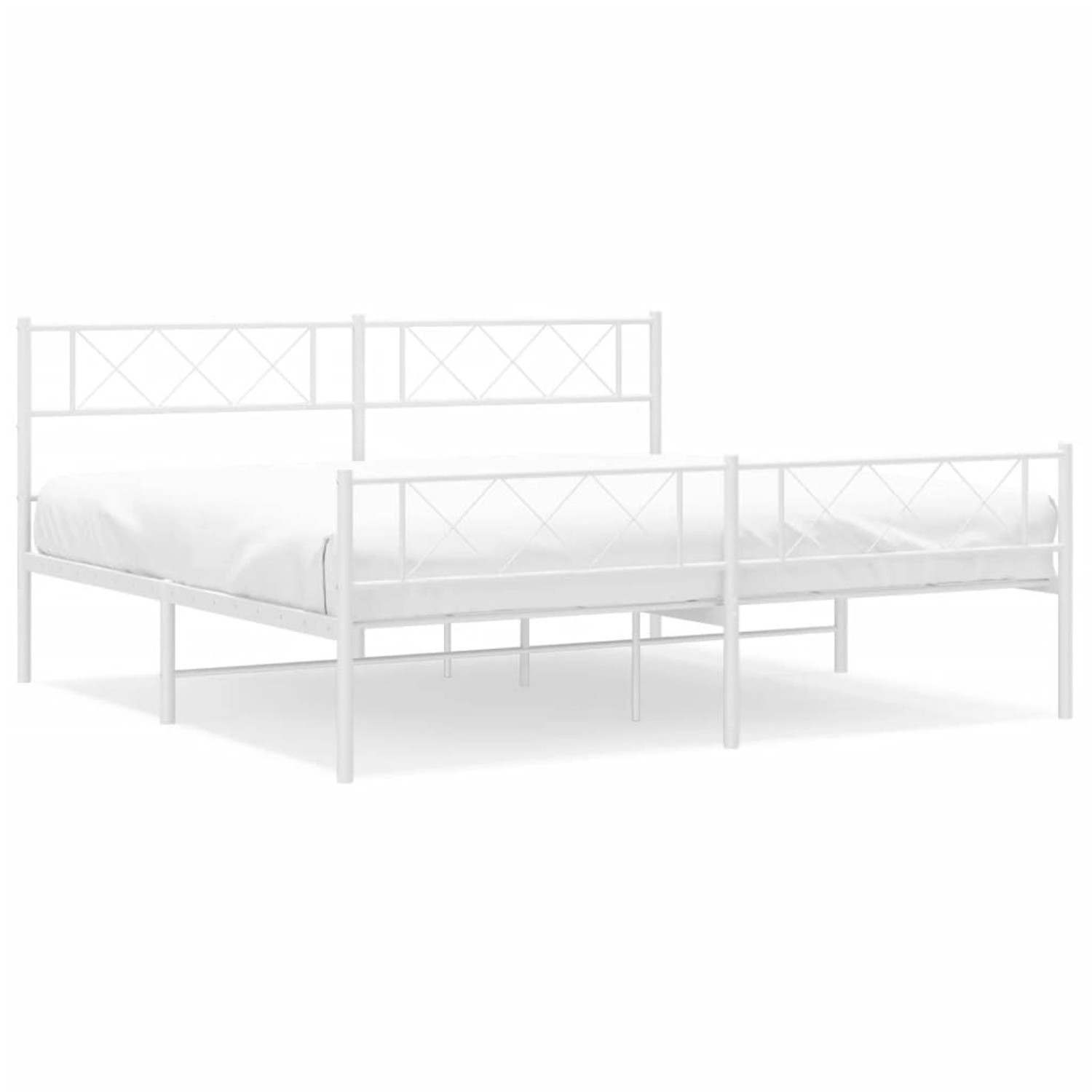 vidaXL Bettgestell mit Kopf- und Fußteil Metall Weiß 183x213 cm Modell 121885748 vidaXL Bettgestell mit Kopf- und Fußteil Metall Weiß 183x213 cm Modell 121885748 von VIDAXL