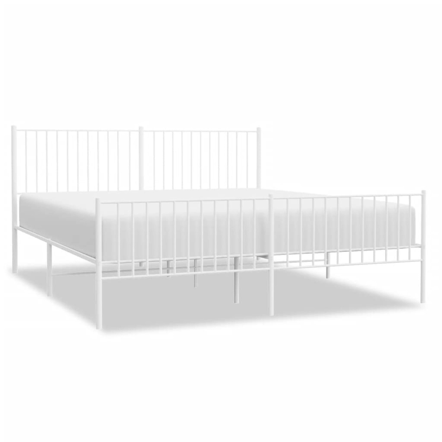 vidaXL Bettgestell mit Kopf- und Fußteil Metall Weiß 183x213 cm Modell 21634420 vidaXL Bettgestell mit Kopf- und Fußteil Metall Weiß 183x213 cm Modell 21634420 von VIDAXL