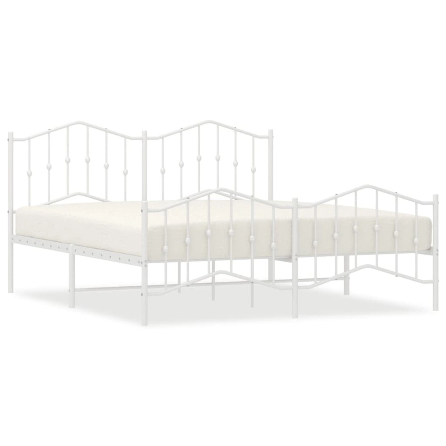 vidaXL Bettgestell mit Kopf- und Fußteil Metall Weiß 183x213 cm Modell 31925910 vidaXL Bettgestell mit Kopf- und Fußteil Metall Weiß 183x213 cm Modell 31925910 von VIDAXL