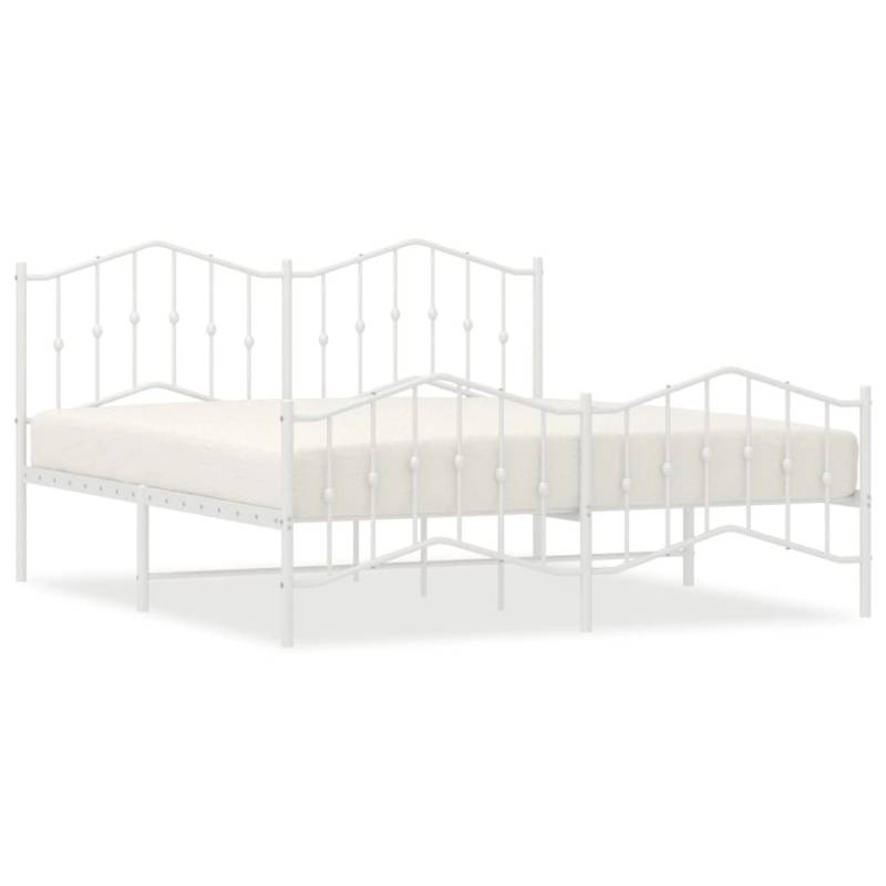 vidaXL Bettgestell mit Kopf- und Fußteil Metall Weiß 183x213 cm Modell 31925910 von VIDAXL