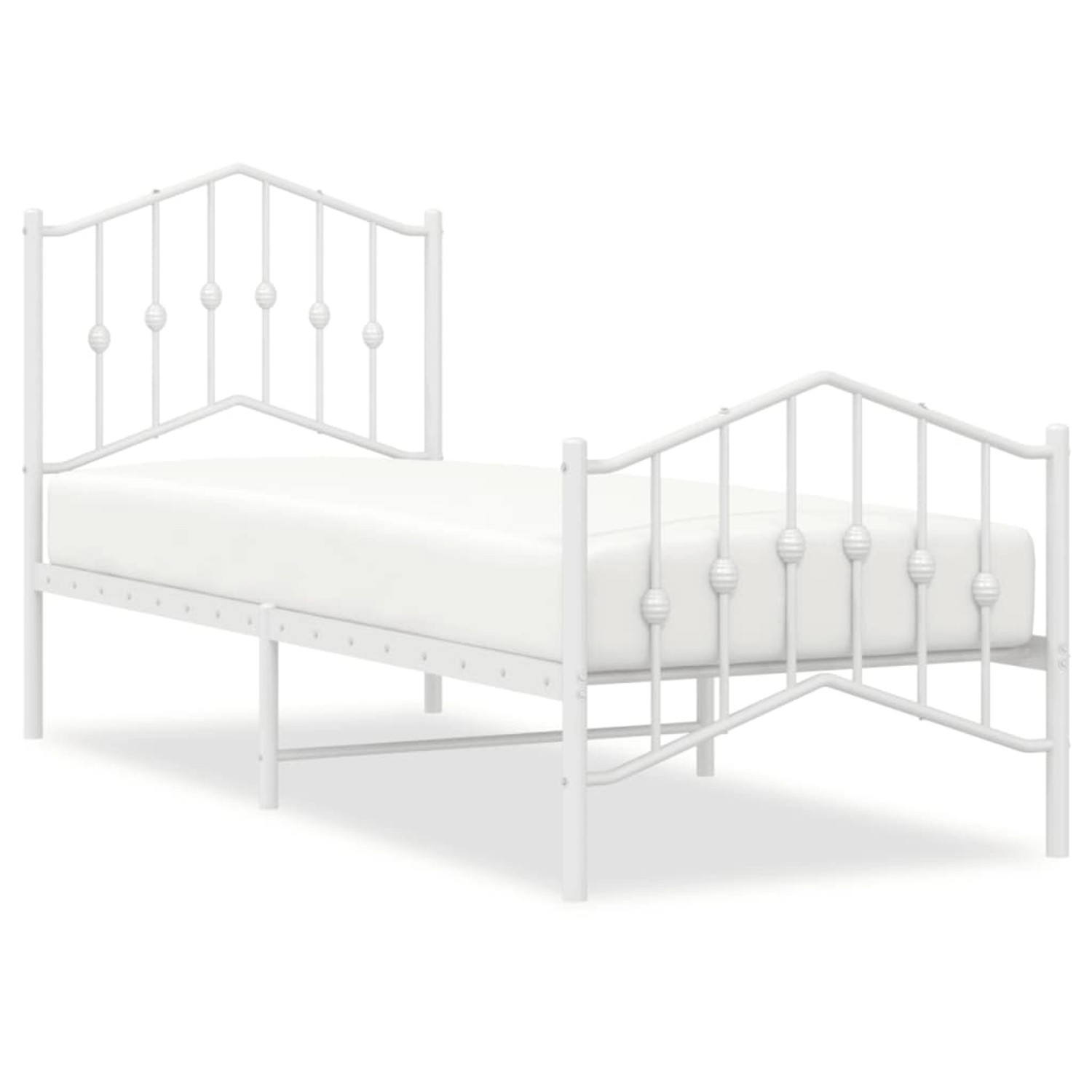 vidaXL Bettgestell mit Kopf- und Fußteil Metall Weiß 75x190 cm Modell 41926251 vidaXL Bettgestell mit Kopf- und Fußteil Metall Weiß 75x190 cm Modell 41926251 von VIDAXL