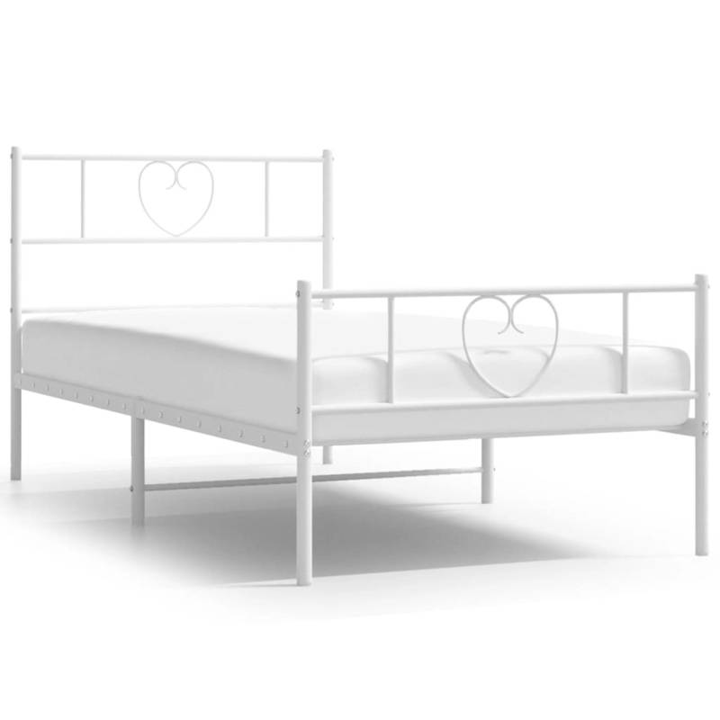 vidaXL Bettgestell mit Kopf- und Fußteil Metall Weiß 80x200 cm Modell 91884825 von VIDAXL