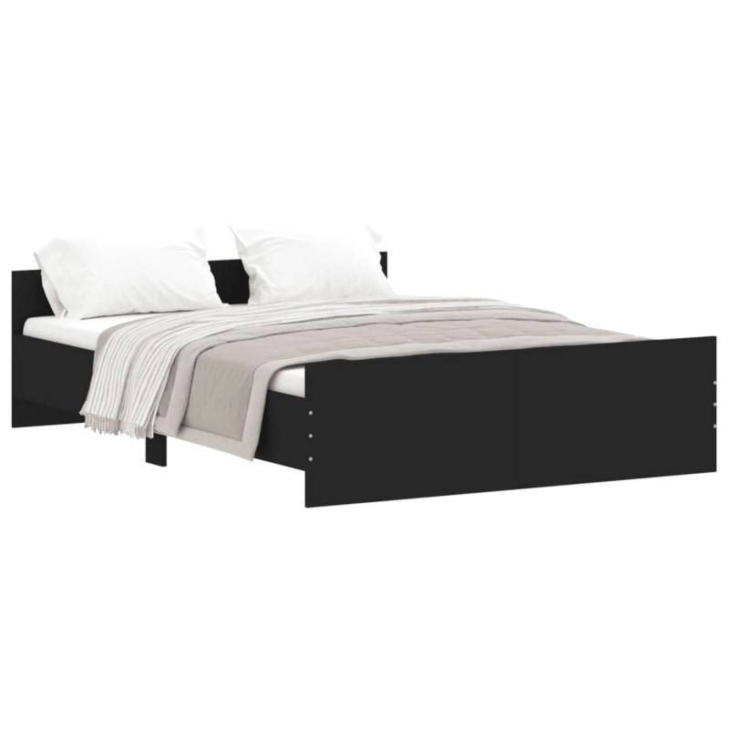 vidaXL Bettgestell mit Kopf- und Fußteil Schwarz 140x190 cm1909020 von VIDAXL