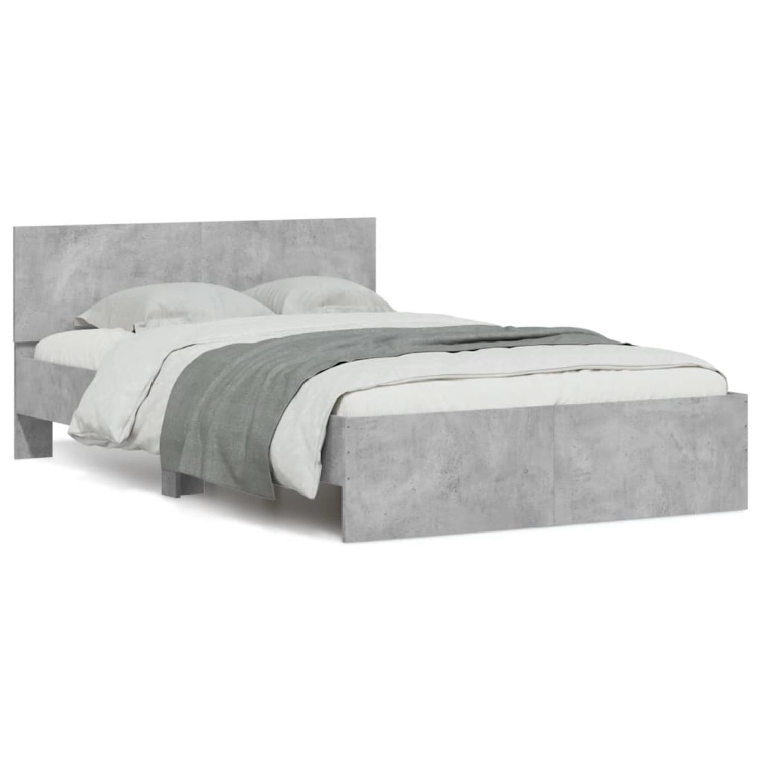vidaXL Bettgestell mit Kopfteil Betongrau 135x190 cm1946525 vidaXL Bettgestell mit Kopfteil Betongrau 135x190 cm1946525 von VIDAXL