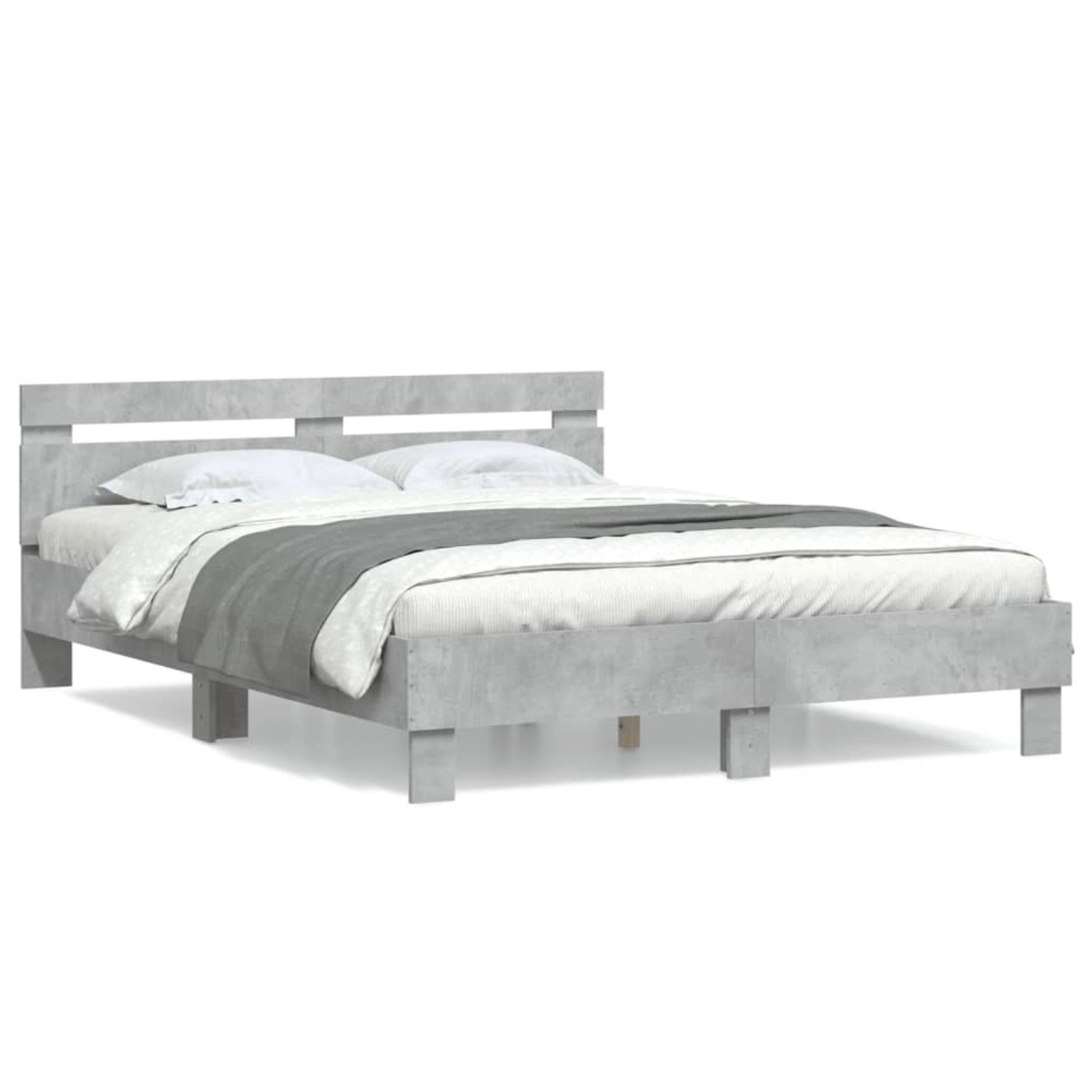 vidaXL Bettgestell mit Kopfteil Betongrau 140x190 cm Holzwerkstoff1936616 vidaXL Bettgestell mit Kopfteil Betongrau 140x190 cm Holzwerkstoff1936616 von VIDAXL