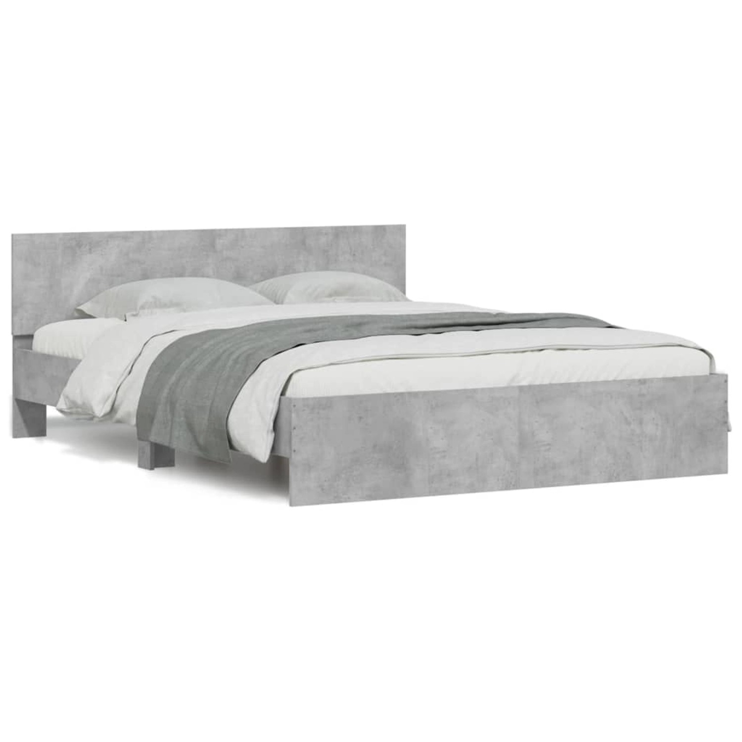 vidaXL Bettgestell mit Kopfteil Betongrau 140x200 cm1935976 vidaXL Bettgestell mit Kopfteil Betongrau 140x200 cm1935976 von VIDAXL
