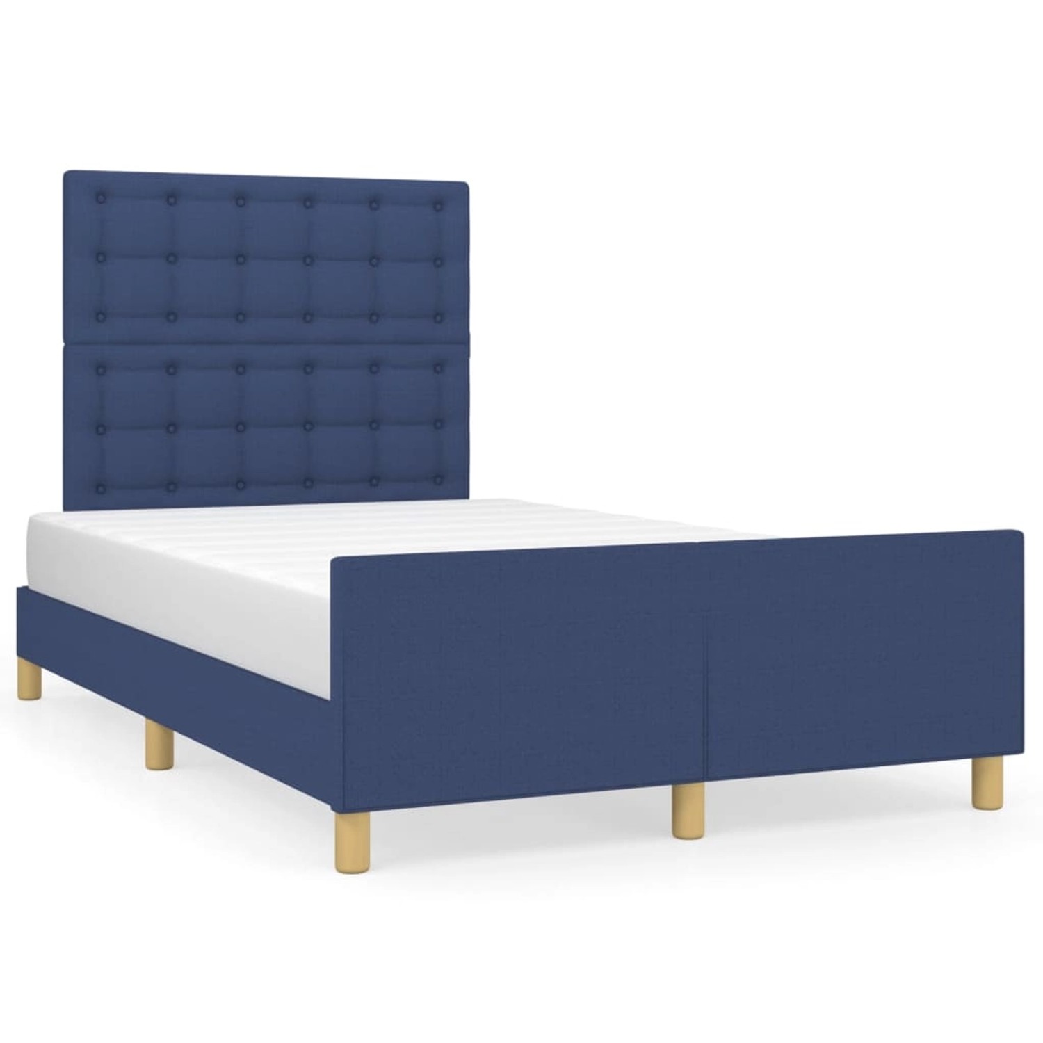 vidaXL Bettgestell mit Kopfteil Blau 120x200 cm Stoff Modell 51397475 vidaXL Bettgestell mit Kopfteil Blau 120x200 cm Stoff Modell 51397475 von VIDAXL